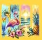 Preview: Summer Print - Panelbild Flamingo 70cm - BIO Jersey