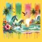 Preview: Summer Print - Panelbild Pferde 70cm - BIO Jersey