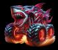 Preview: Monstertrucks - Panelbild Hai schwarz 70cm - BIO Jersey