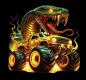 Preview: Monstertrucks - Panelbild Schlange schwarz 70cm - BIO Jersey