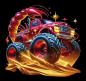 Preview: Monstertrucks - Panelbild Skorpion schwarz 70cm - BIO Jersey