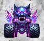 Preview: Monstertrucks - Panelbild Wolf grau 70cm - BIO Jersey