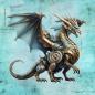 Preview: Steampunk - Panelbild Drache 70cm - BIO Jersey