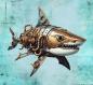 Preview: Steampunk - Panelbild Hai 70cm - BIO Jersey