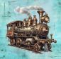 Preview: Steampunk - Panelbild Zug 70cm - BIO Jersey