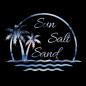 Preview: Summer - Panelbild Sun Salt Sand blau rund 70cm - BIO Jersey