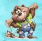 Preview: Working Animals - Panelbild Bär - BIO Jersey