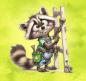 Preview: Working Animals - Panelbild Waschbär - BIO Jersey