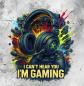 Preview: Gaming - Panelbild Can't hear you grau 70cm - BIO Jersey