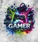 Preview: Gaming - Panelbild Gamer grau 70cm - BIO Jersey