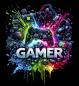 Preview: Gaming - Panelbild Gamer schwarz 70cm - BIO Jersey