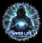 Preview: Gaming - Panelbild Gamer Life schwarz 70cm - BIO Jersey