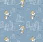 Preview: Großstadt Spürnase - Panel jeansblau 60x180cm - BIO Jersey