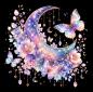 Preview: Print - Panelbild Mond 70cm - BIO French Terry