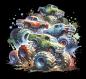 Preview: Print - Panelbild Monstertrucks 70cm - BIO French Terry