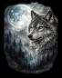Preview: Wild - Panelbild Wolf 70cm - BIO French Terry