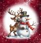Preview: Winter Panel Rentier und Schneemann - BIO French Terry