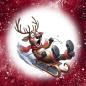 Preview: Winter Panel Schlittenrentier - BIO French Terry