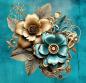 Preview: Steampunk Blumen Panel – BIO French Terry