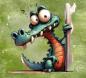 Preview: Guck Guck Krokodil Panel – BIO French Terry