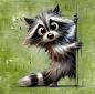 Preview: Guck Guck Waschbär Panel – BIO French Terry