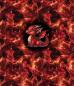 Preview: On Fire - Panelbild niedlicher Drache rot 70cm - BIO French Terry