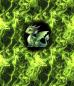 Preview: On Fire - Panelbild niedlicher Drache grün 70cm - BIO French Terry