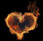 Preview: On Fire - Panelbild Herz 70cm - BIO French Terry