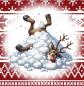 Preview: Hello Winter - Rentier im Schnee rot 70cm - BIO French Terry