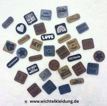 Kunstleder Label 10er Set Überraschungsmix