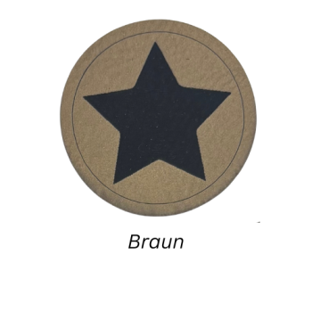 Preview: Kunstleder Label Stern Braun