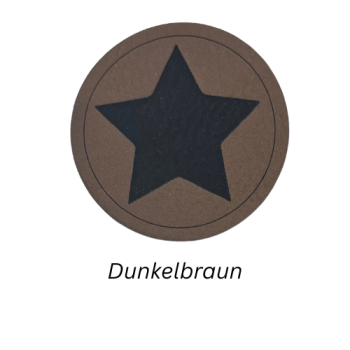 Preview: Kunstleder Label Stern Dunkelbraun