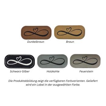 Kunstleder Label Unendlich Herz