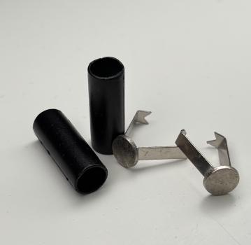 1 Paar Kordelstopper Zylinder schwarz