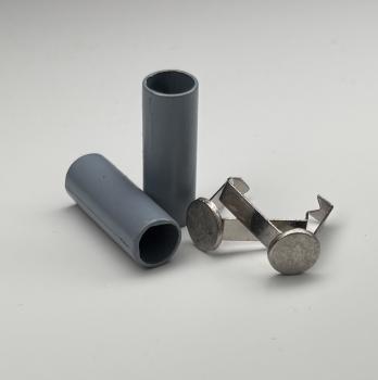 1 Paar Kordelstopper Zylinder hellgrau