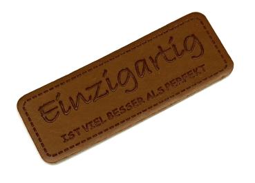 Kunstlederlabel Einzigartig ist viel besser als perfekt - braun