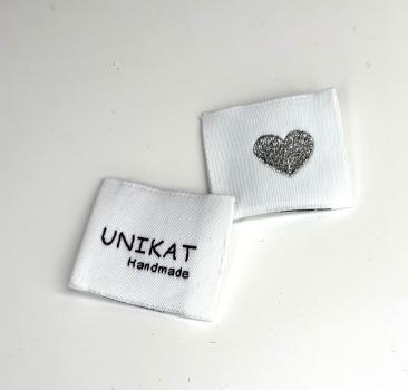 Webetikett Unikat - Herz silber
