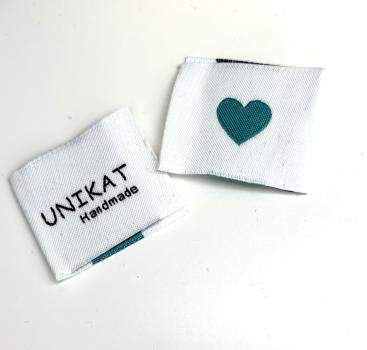 Webetikett Unikat - Herz petrol