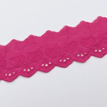 Wäschespitze Herzen fuchsia 50mm