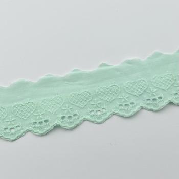 Wäschespitze Herzen mint 50mm