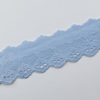 Wäschespitze Herzen hellblau 50mm