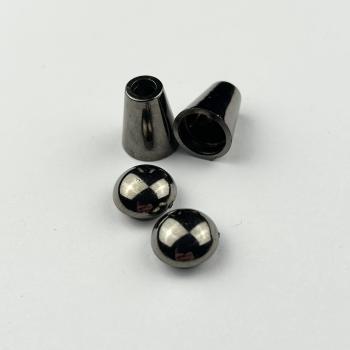 1 Paar Kordelstopper Kegel schwarz
