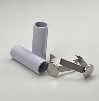 1 Paar Kordelstopper Zylinder weiß