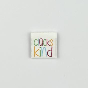 Webetikett Glückskind bunt