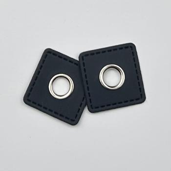 1 Paar Ösenpatch Quadrat blau 10mm