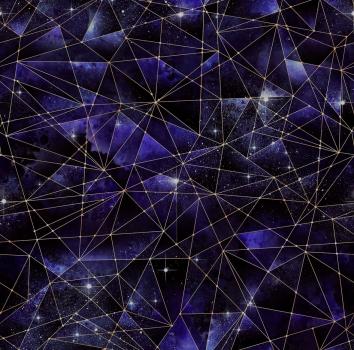 Cosmic - Kristall blau lila - Überbreite BIO French Terry