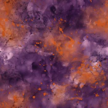 Grunge lila orange - Überbreite BIO French Terry