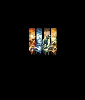 Preview: Dinos - Print T-Rex 70cm - BIO French Terry