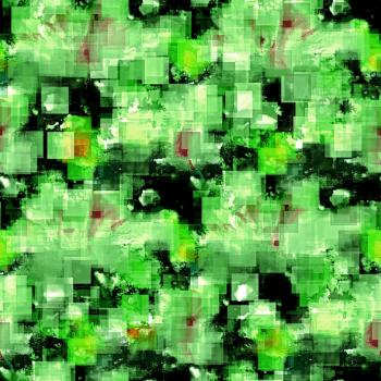 Pixel Grunge grün - Überbreite BIO French Terry