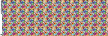 Preview: Blumen bunt - Überbreite BIO Jersey